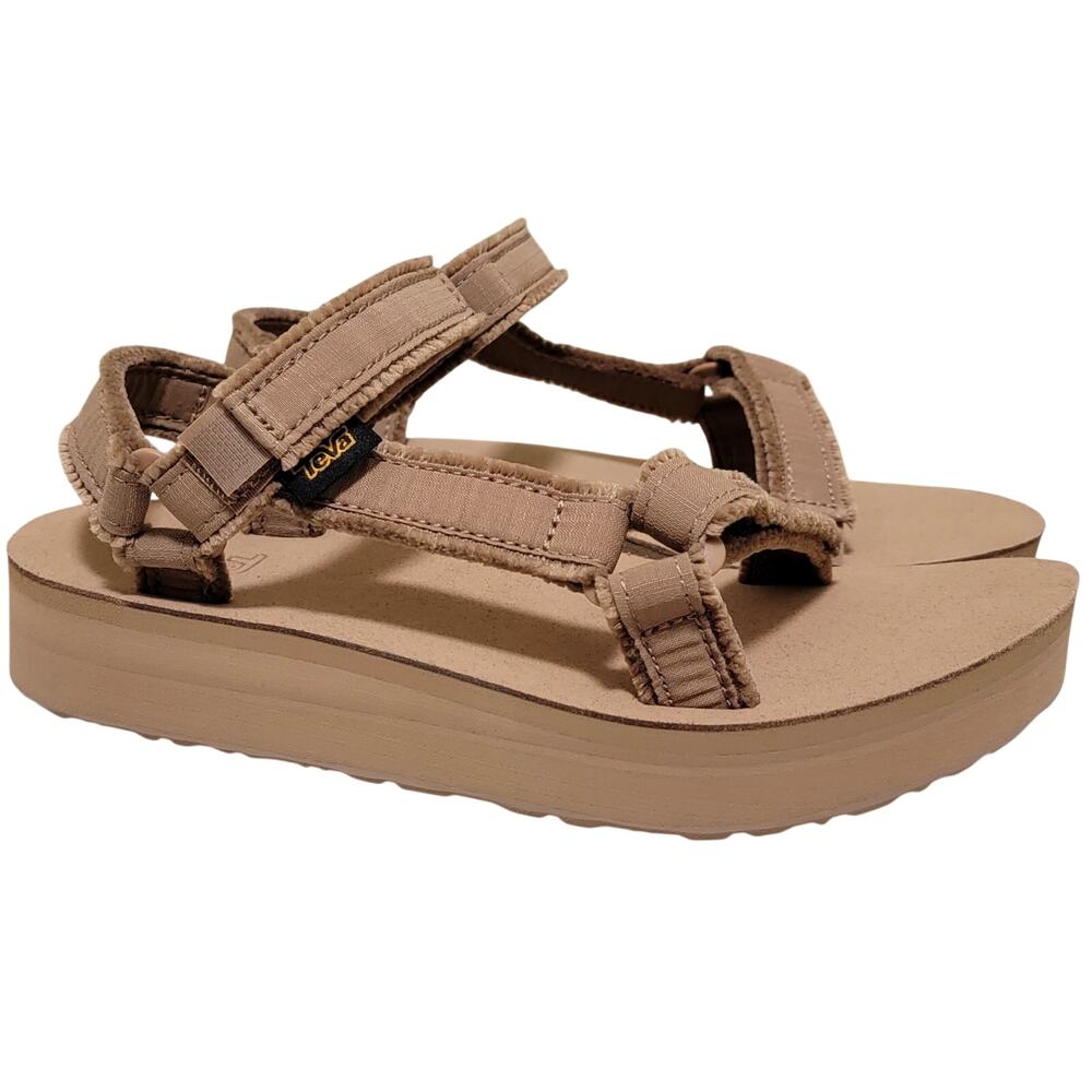 Teva Women Midform Universal Canvas Sport Sandals Size US 6 Tigers Eye Brown